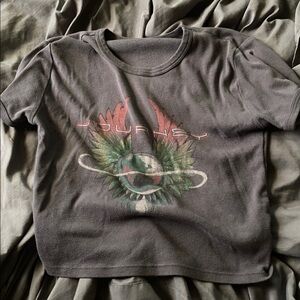 Tilly's Gray Graphic Crop Top